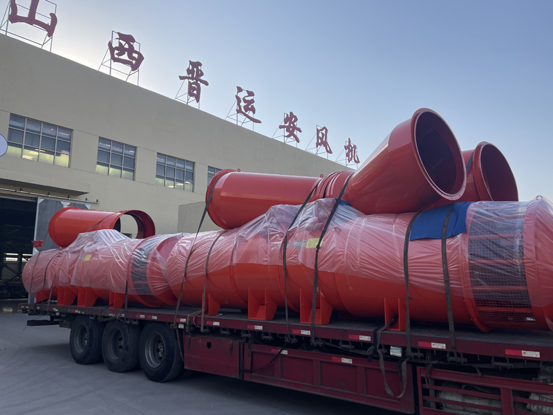 Six 10/2×55kW low-noise localized ventilation fans and their corresponding air distributors at the Shanxi Yangquan Coal Mine