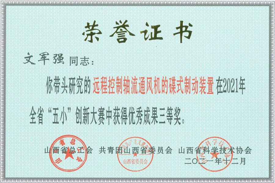 Third Prize for Excellent Achievement