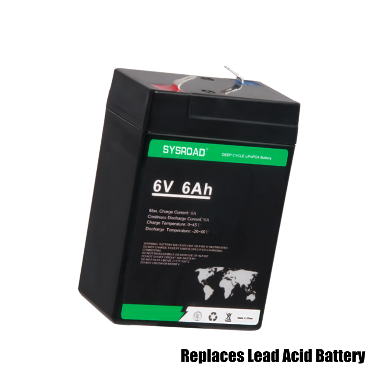 6V6AH lithium lifepo4 rechargeable battery for scooter motorbike