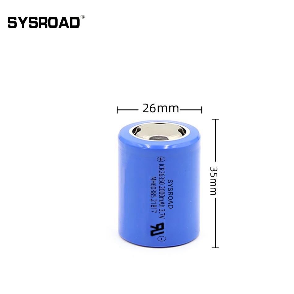 PTZ battery 26350 2000mAh 3.7V lithium ion NCM  battery with UL CB BIS  certificate
