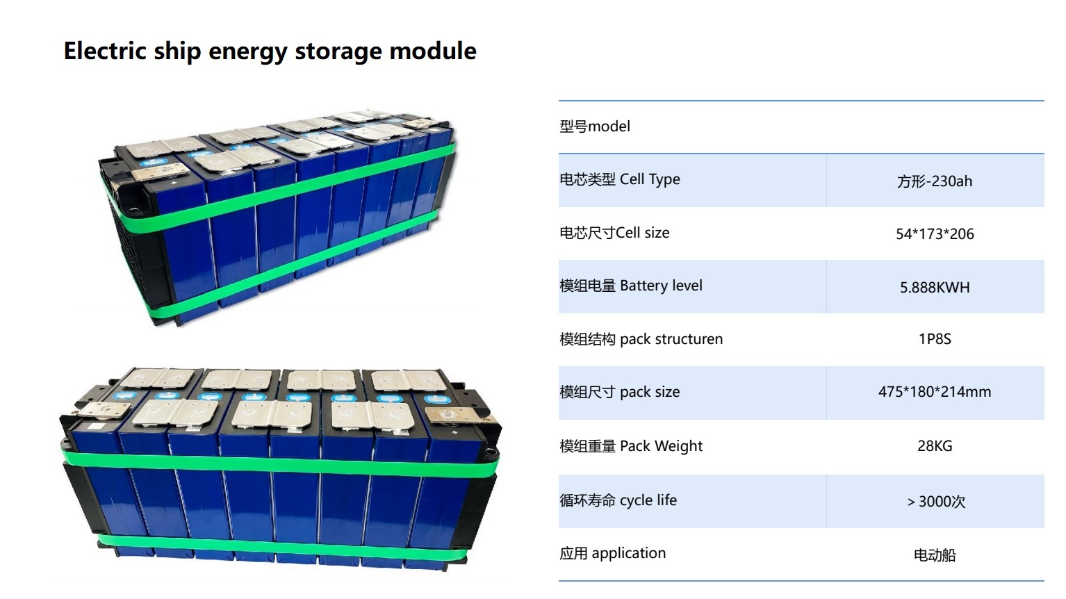 25.6V  230Ah electric ship battery power system module