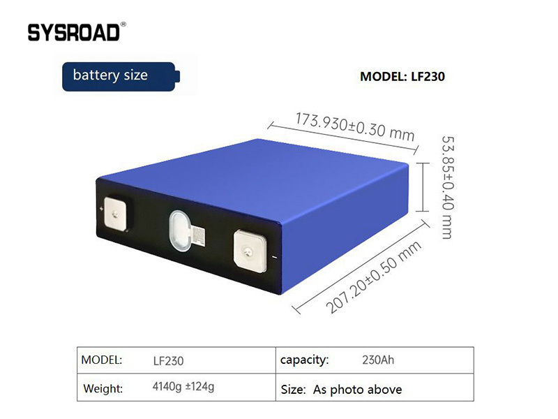 LF230 3.2V 230Ah lithium lifepp4 rechargeable battery cell car battery cell
