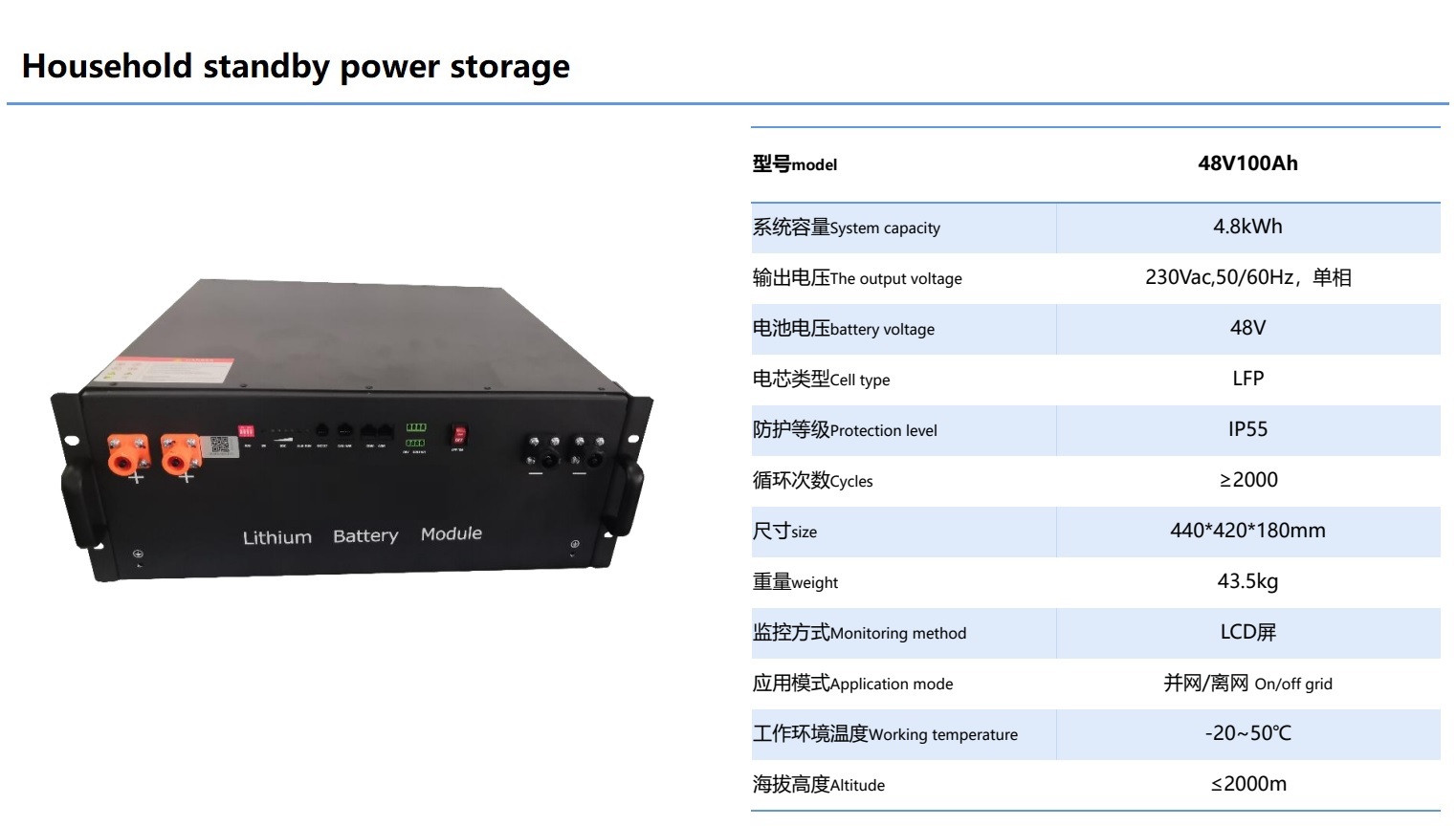 48V 100Ah power storage energy storage module