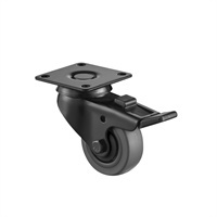 (2-17)   50mm ,75mm , 2"3" brake caster, light duty TPR caster , black coating