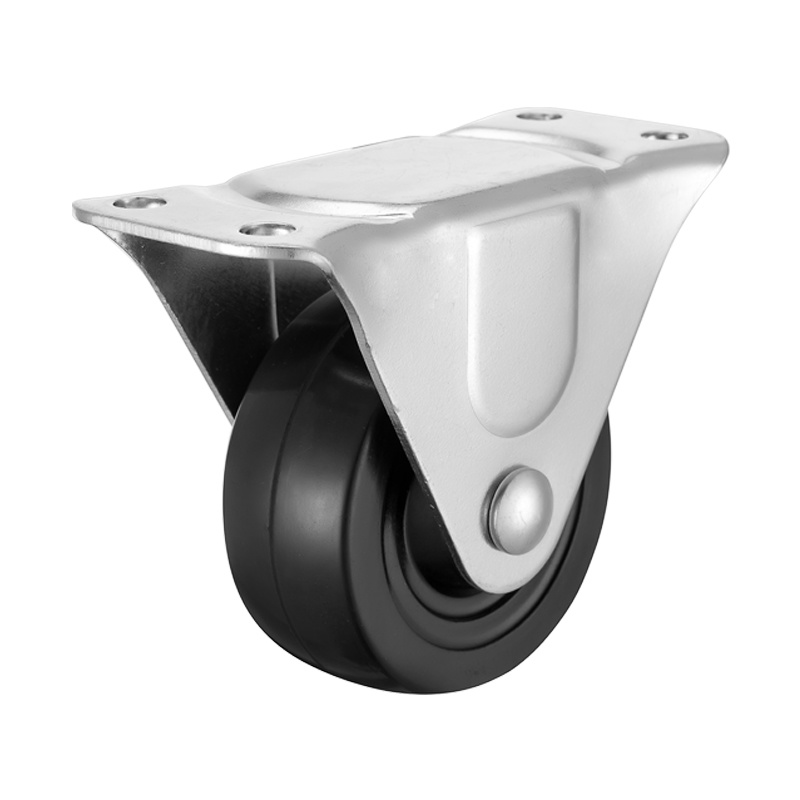 (6-09)    50mm,63.5mm,75mm,100mm 2", 2-1/2",3", 4" Fixed caster ,medium duty ,trolley caster ,black rubber