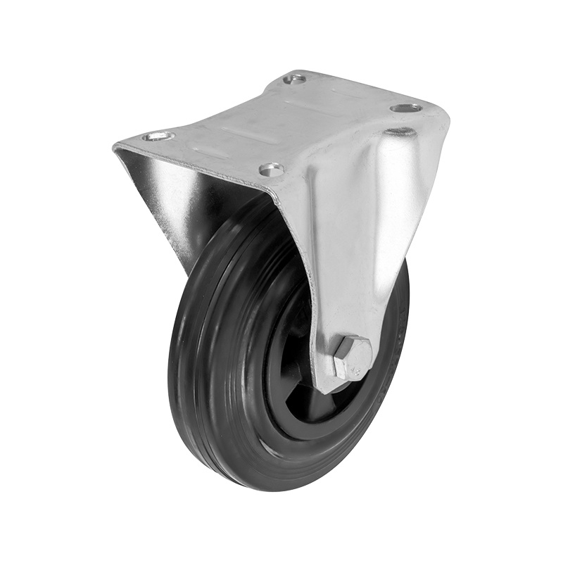 (4-24)    80mm ,100mm,125mm ,160mm .200mm 3"4"5"6"8" industrial black rubber caster ,trolley caster ,fixed  ,roller bearing