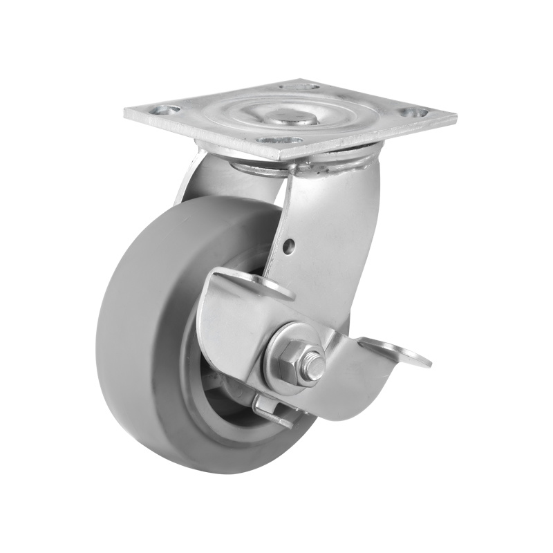 (5-05)    100mm,125mm,150mm,200mm,4"5"6"8" heavy duty swivel industrial caster ,trolley caster ,PP rim TPR wheel with brake