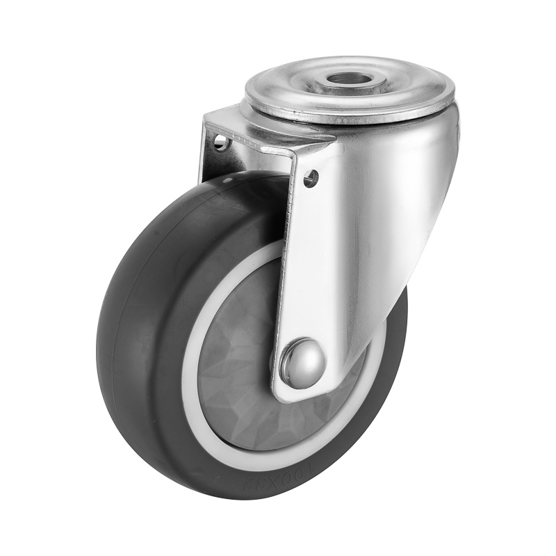 (7-02)     75mm,100mm,125mm,3"4"5"swivel caster ,medium duty ,trolley caster ,TPR wheel ,ball bearing ,with bolt hole