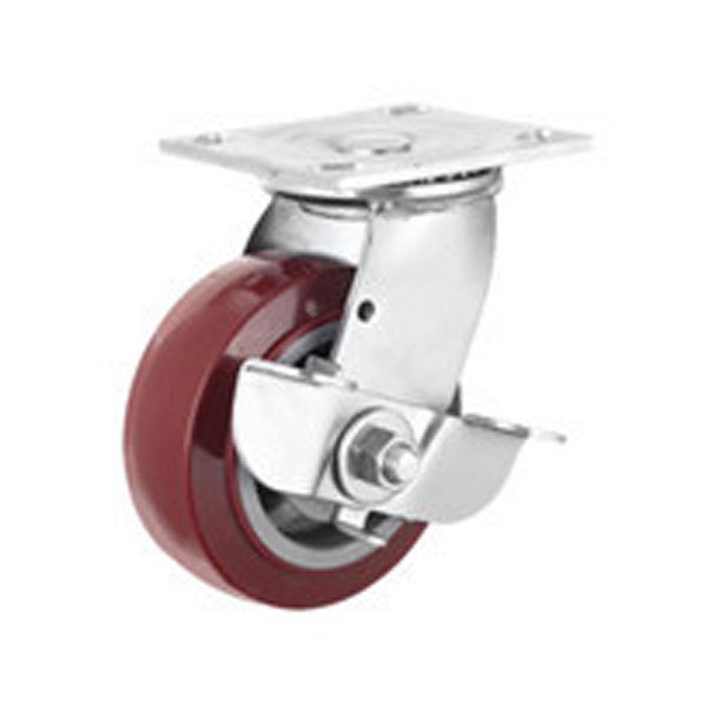 (5-04)    100mm,125mm,150mm,200mm,4"5"6"8" heavy duty swivel industrial caster ,trolley caster , PU wheel with brake