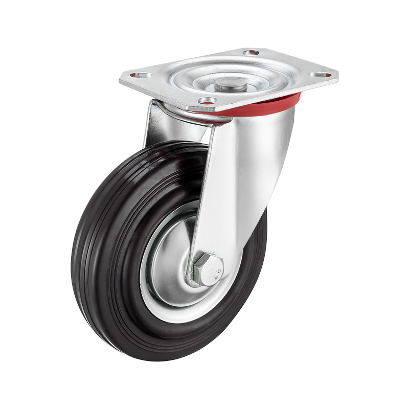 (4-09)    80mm ,100mm,125mm ,160mm .200mm 3"4"5"6"8" industrial black rubber caster ,trolley caster ,roller bearing