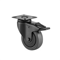 (2-19)   50mm ,75mm , 2"3" brake caster, light duty TPR caster , black coating