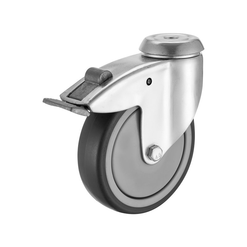 (3-05)    100mm ,125mm , 4"5" medium duty TPR caster ,silent caster,ball bearing ,with brake