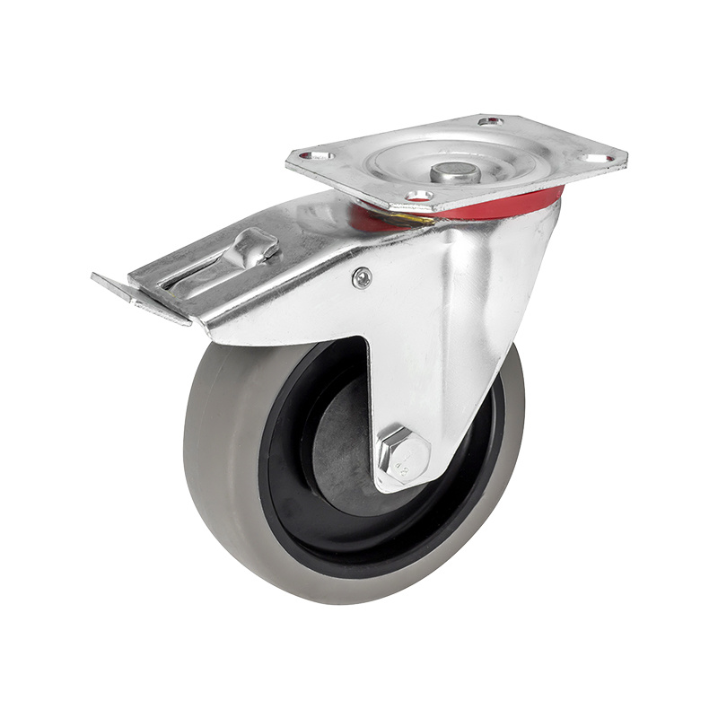 (4-13)    100mm ,125mm , 4"5"  industrial TPR caster ,silent caster,ball bearing ,with brake