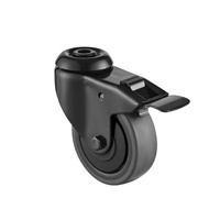(2-18)   50mm ,75mm , 2"3" brake caster, bolt hole light duty TPR caster , black coating
