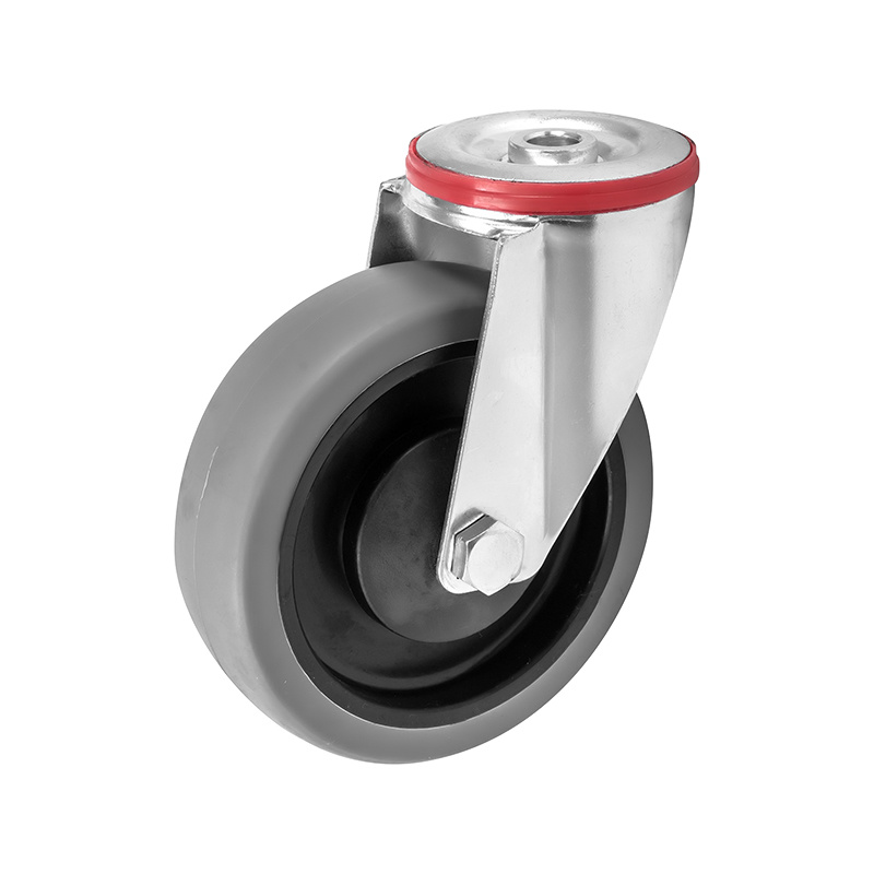 (4-02)    100mm,125mm 4"5" industrial TPR caster ,trolley caster ,with bolt hole,ball bearing