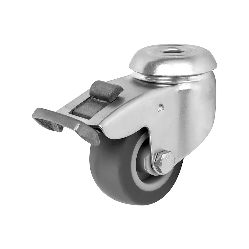 (2-01)   50mm 75mm 2" 3" light duty TPR caster ,bolt hole with brake
