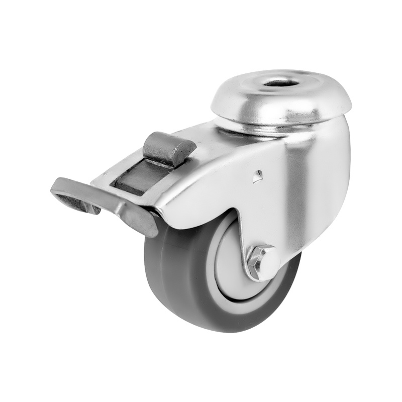 (2-02)   50mm 75mm 2" 3" light duty TPR caster ,bolt hole with brake,ball bearing