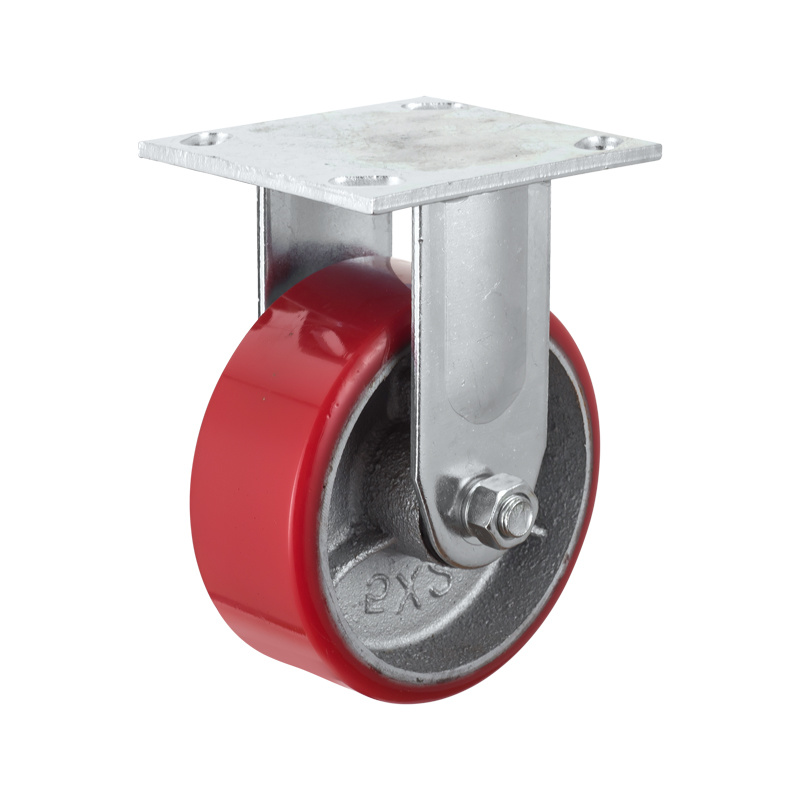 (5-07)    100mm,125mm,150mm,200mm,4"5"6"8" heavy duty fixed industrial caster ,trolley caster , iron rim PU wheel