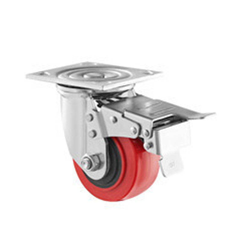 (5-10)    100mm 4" swivel PA rim PU wheel ,with double brake,heavy duty caster,trolley caster