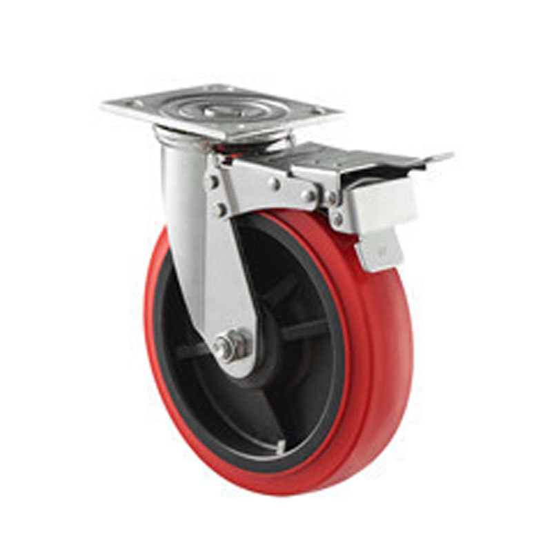 (5-13)    200mm 8" swivel PA rim PU wheel ,with double brake,heavy duty caster,trolley caster