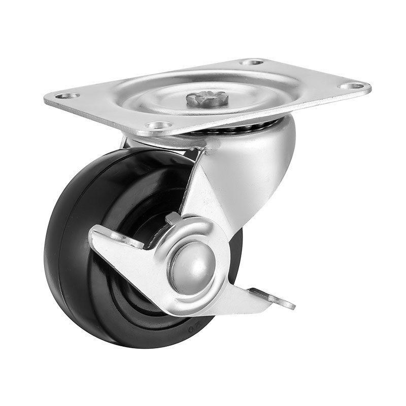 (6-08)     50mm,63.5mm,75mm,100mm 2", 2-1/2",3", 4" swivel caster ,medium duty ,trolley caster , black rubber wheel with brake