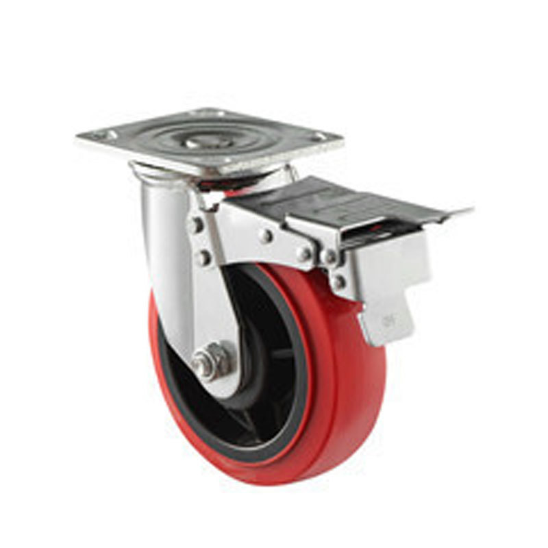 (5-12)    150mm 6" swivel PA rim PU wheel ,with double brake,heavy duty caster,trolley caster