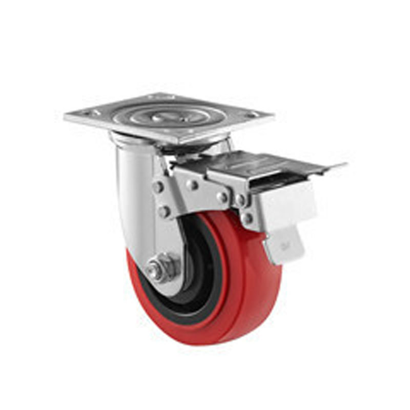 (5-11)    125mm 5" swivel PA rim PU wheel ,with double brake,heavy duty caster,trolley caster
