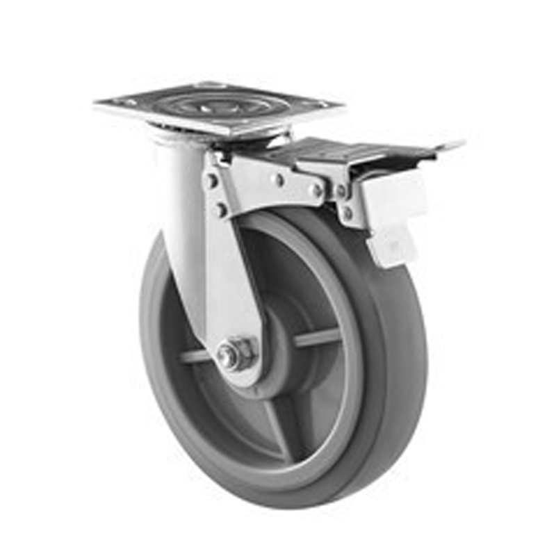 (5-16)    100mm,125mm,150mm,200mm 4"5"6"8" swivel TPR wheel ,with double brake,heavy duty caster,trolley caster