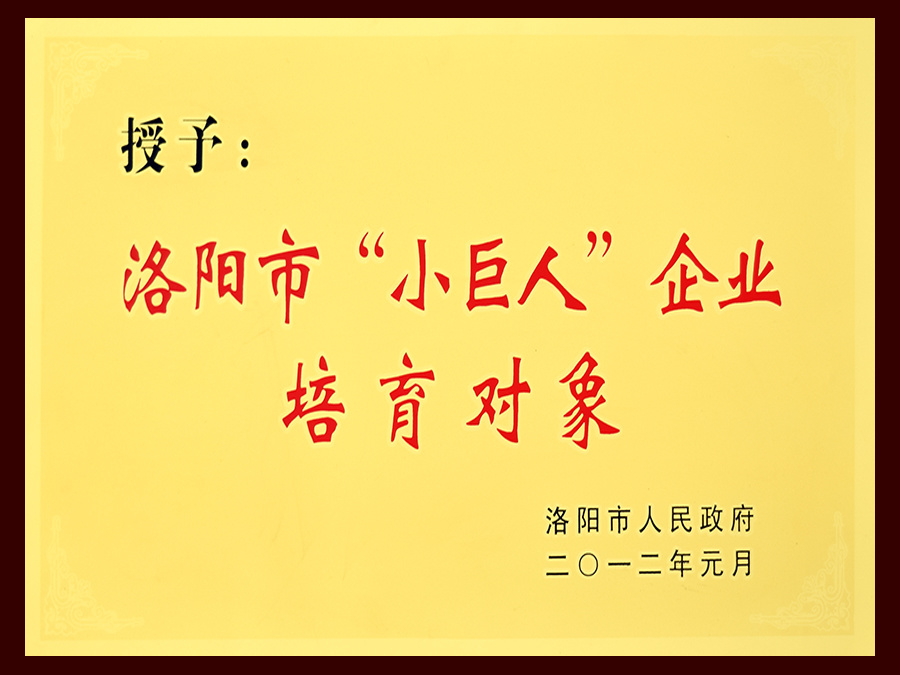 洛阳市“小巨人”企业培育对象