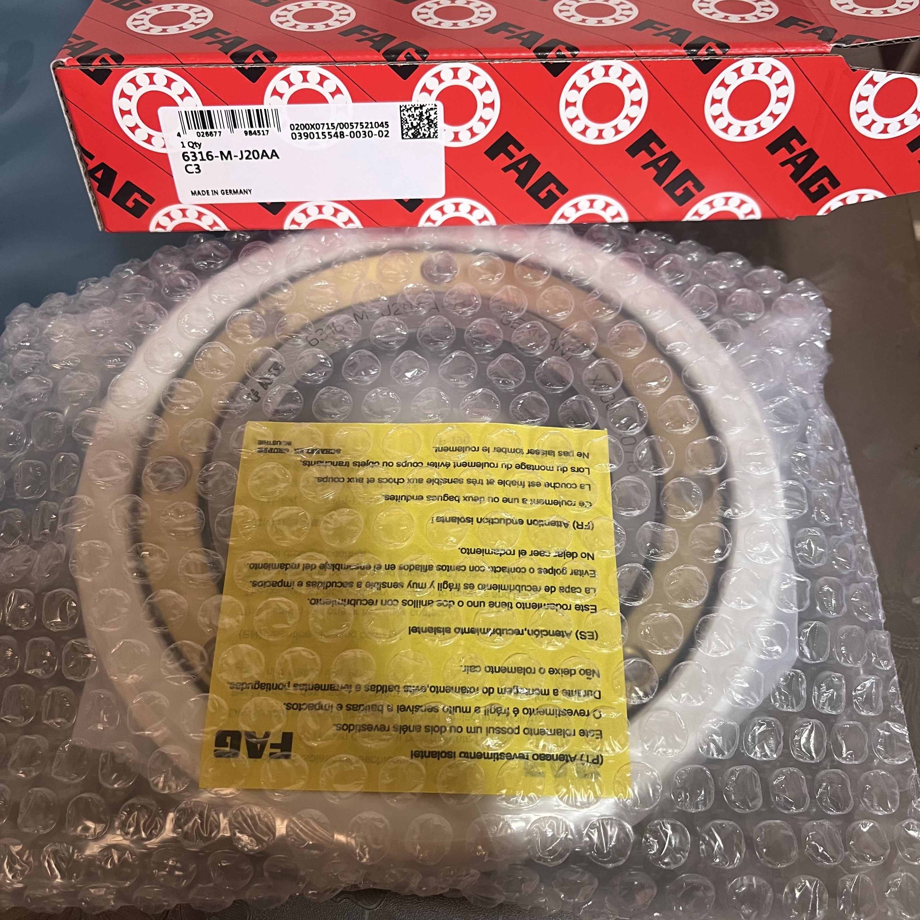 FAG Electrically insulated bearing 6316-M-J20AA-C3 6316-M-J20AA FAG insulated bearing Ball bearing