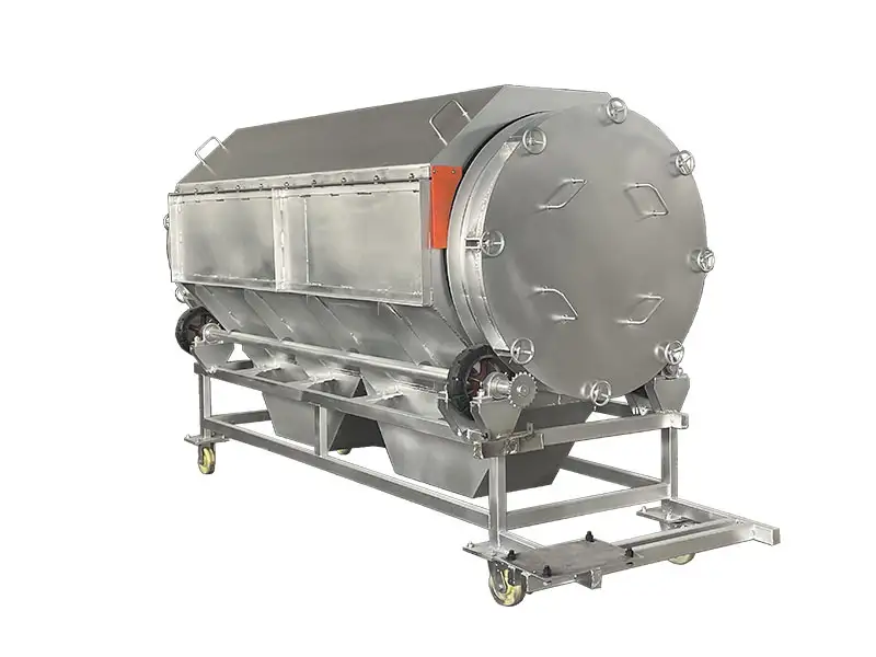 Fully sealed mobile drum screen