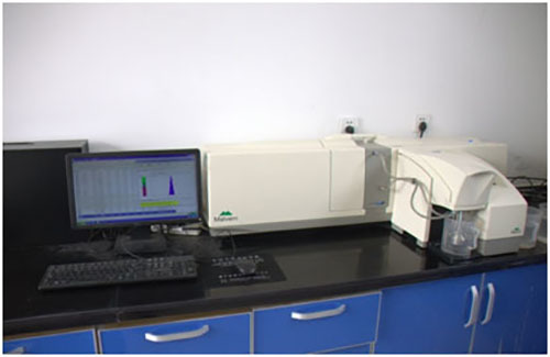  Instrument Name: Wet Laser Particle Size Analyzer; Model: Mastersize 2000E 