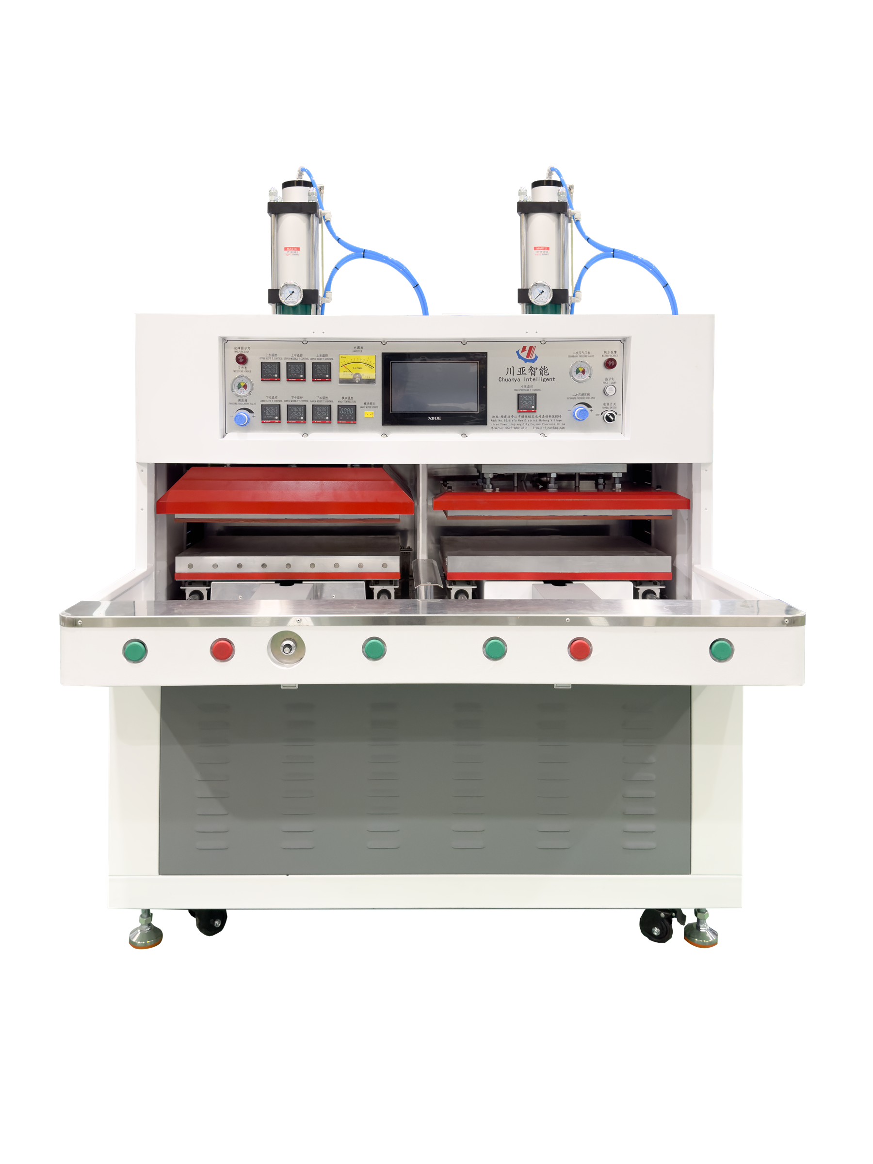 Double-station seamless welding machine for current