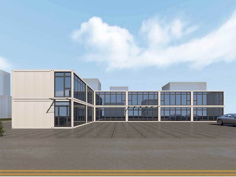 Modular packaged container office buildings