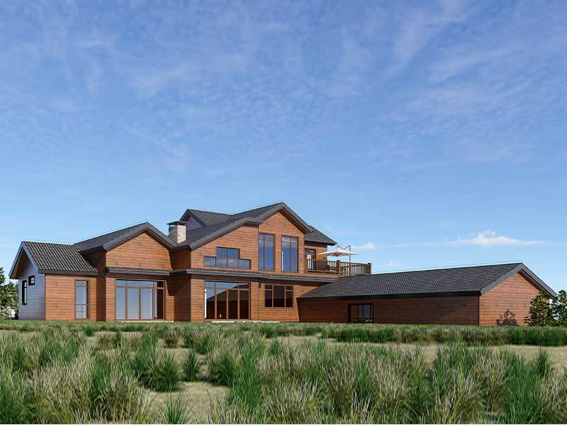 Steel structure factory-prepared wooden house exterior villa