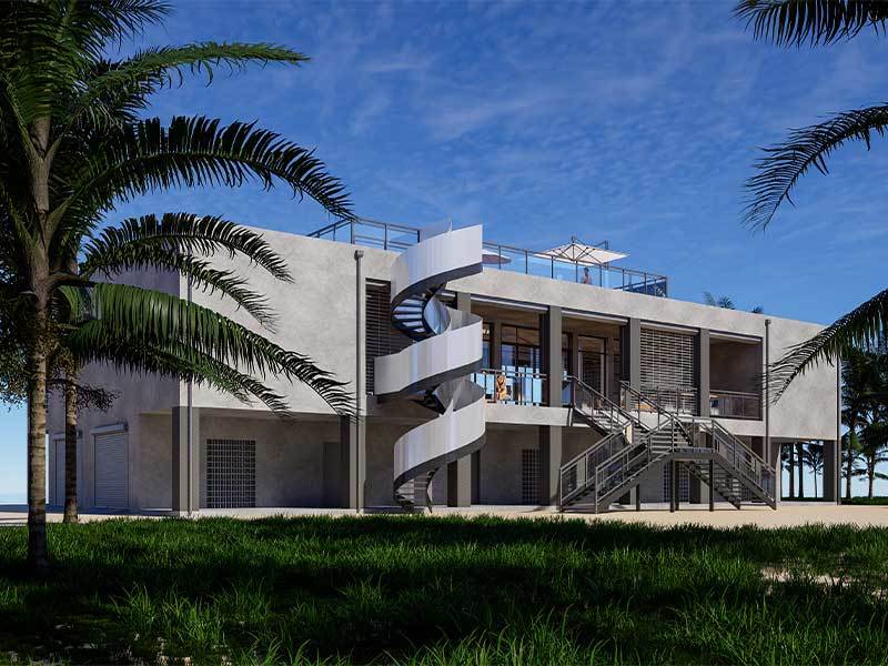 Prestressed building double-story sea-view villa