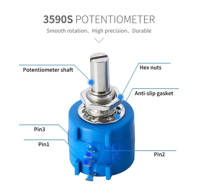 BONENS IP67 Waterproof 10 Turn Precision Multi-turn Rotary Wirewound Potentiometer with Knob