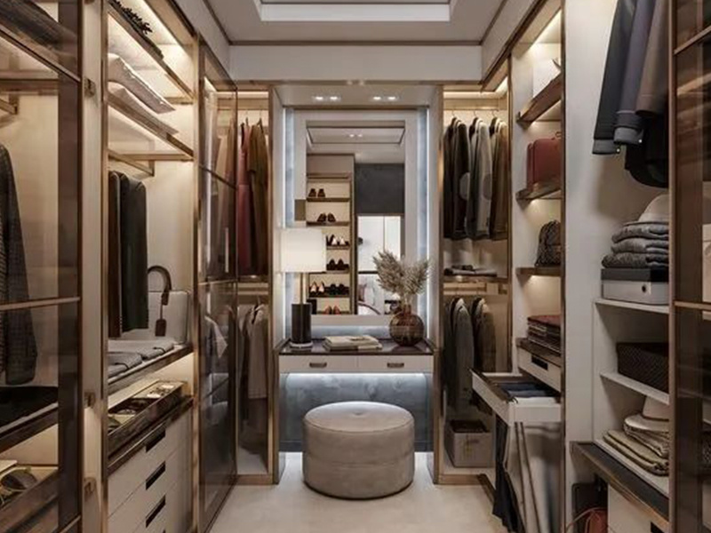 High Quality Modern Bedroom Walk In Closet Aluminum Closet Solid Wood Walk In Closet