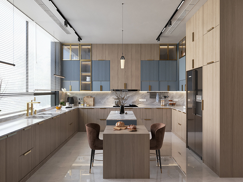 Modern Grey Lacquer Kitchen Cabinet Soft Close Hinge MDF Carcase Accessories