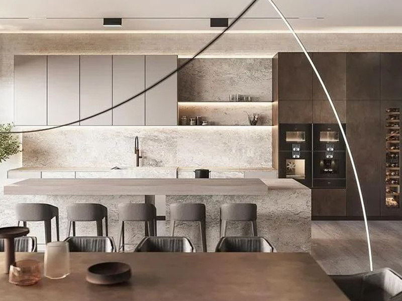European American Style PVC MDF Solid Wood Modular Kitchen Cabinet Design