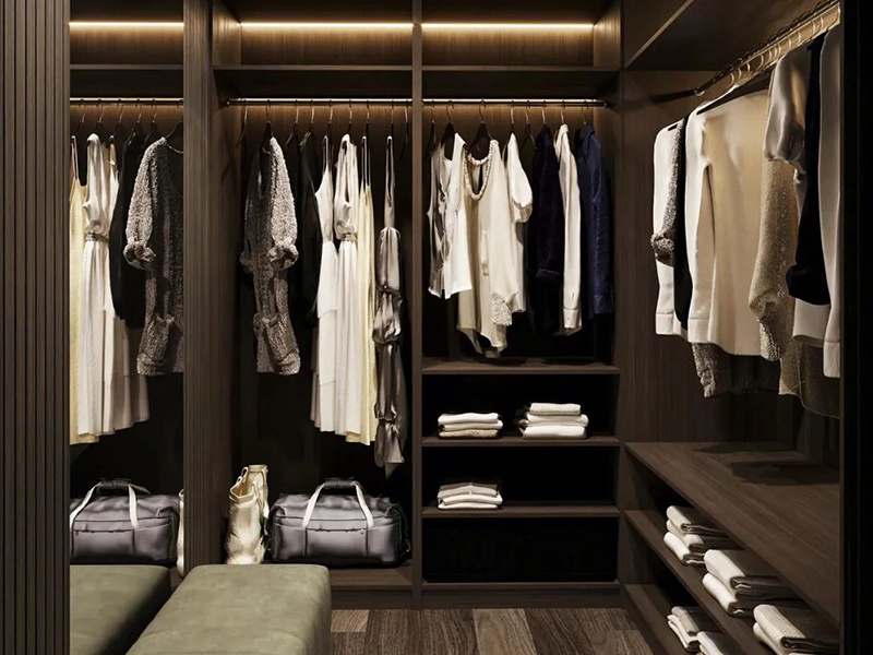 Modern Bedroom Pvc Mdf  Walk In Closet Set For Clothing Storage