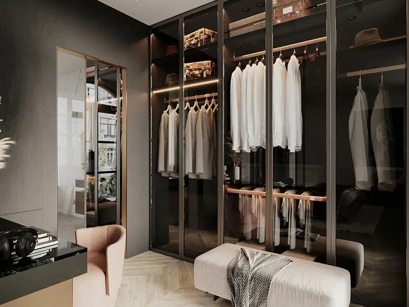 Factory Price Dressing Room Stainless Steel Cabinet Cloth Wardrobes Furniture Custom Bedroom Metal Steel Frame Wardrobe