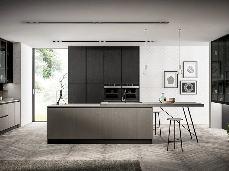 Customized European Style PVC Kitchen Island Cabinets Made in China