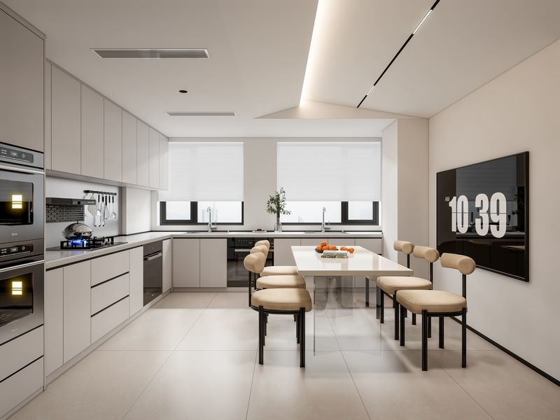 Customized 3D Kitchen Cabinets Cuisine Design Modern black Kitchen Furniture Wooden Islands Kitchen