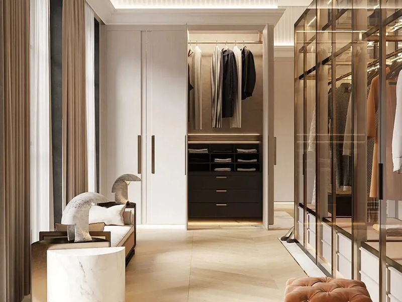 Modern Home Hotel Wall Mounted Wood Cabinet Wardrobe Bedroom White PVC Walk-In Closet