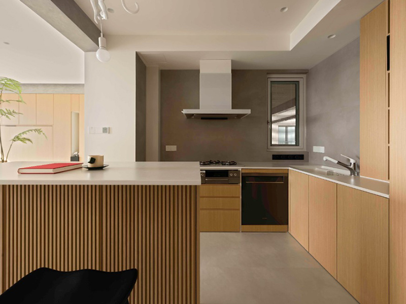 Modern Modular Solid Wood Cabinets Kitchen Food Cabinet Marble MDF Melamine