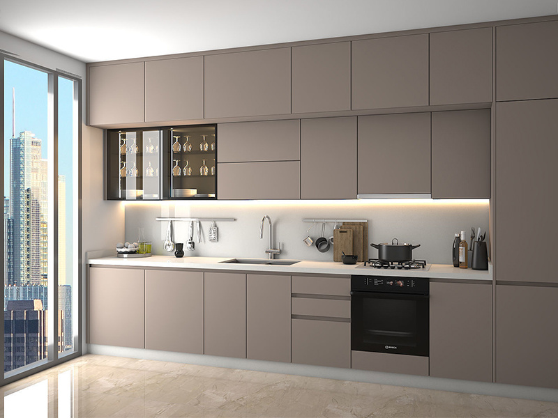 Última tendencia en diseño moderno de cocinas. Diseño de cocina moderno a medida en melamina blanca