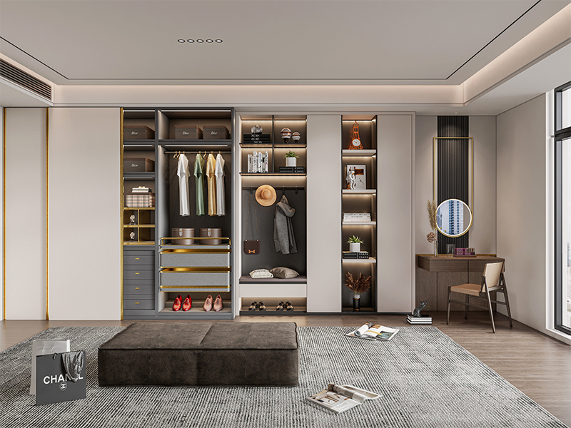 Walk-In Closet Custom Bedroom Interior Furniture Modern Walk-In Closet