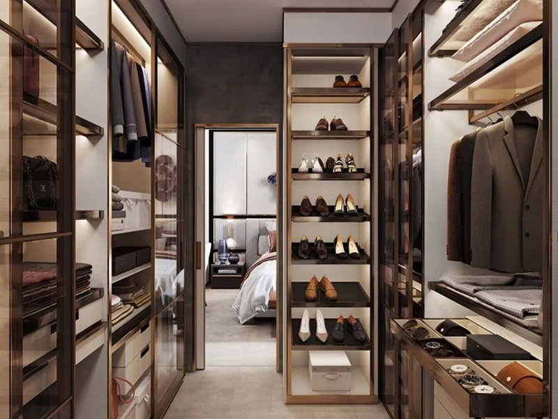 House Hotel Bed Room Wood Walking Closet System Furniture Set Design
