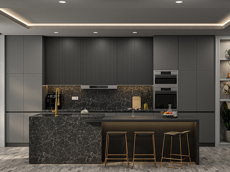 Modern Style Melamine Kitchen Cabinet High Quality Modern Kitchen Furniture